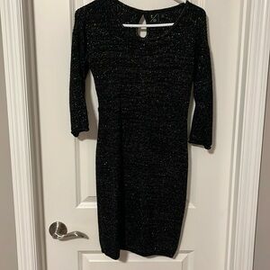 Black and gold sweater dress